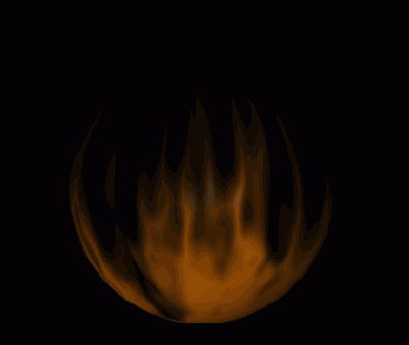В этом примере замаскирована часть окружности которая выходит за пределы пламени