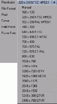 Вы можете выбрать одно из перечисленных значений разрешения