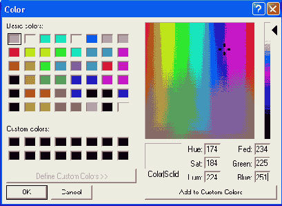 Задание цвета внешней среды