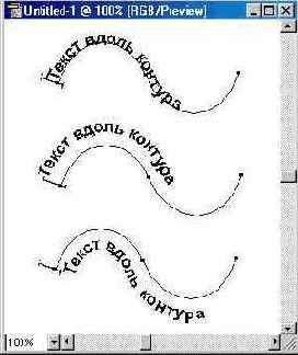 Направление текста вдоль контура