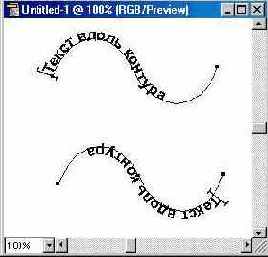 Направление текста вдоль контура