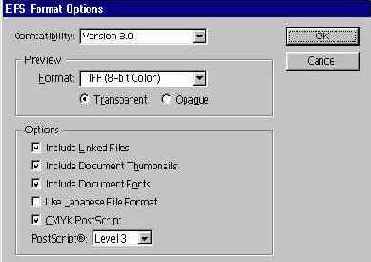 Сохранение документа в формате EPS