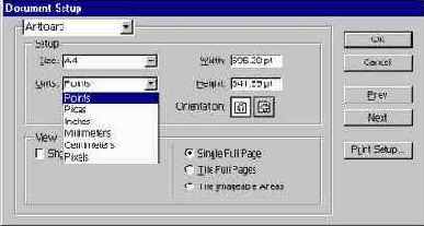 Установка единиц измерения