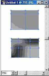 Редактирование точек и линий градиентной сетки