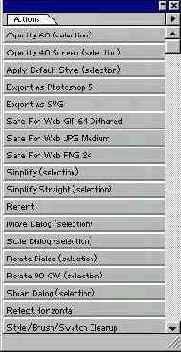 Палитра Actions