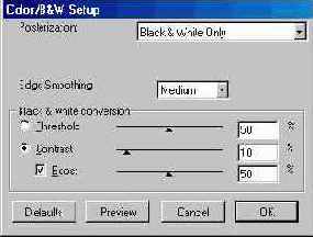 Установки цветовых параметров