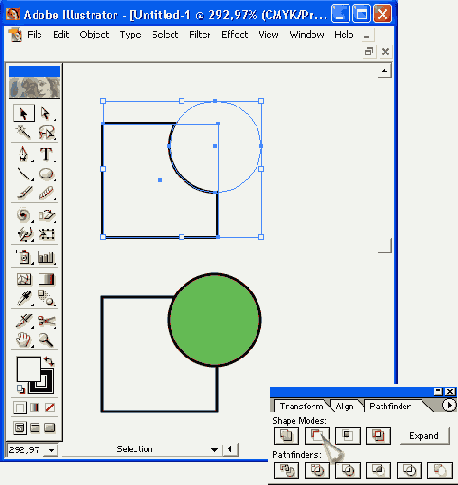 ������ Subtract from shape area