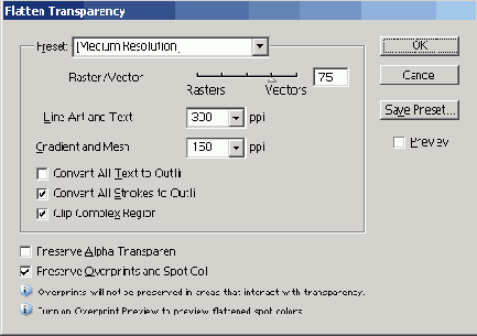 ���� Flatten Transparency