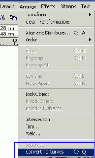Преобразование текст в кривые