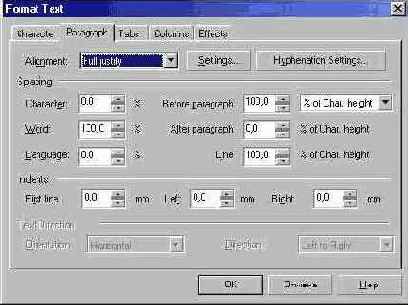 ���������������� ���� Insert Character � ������� ������� � �������� �����