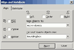 ������� Align ����������� ���� Align and Distribute