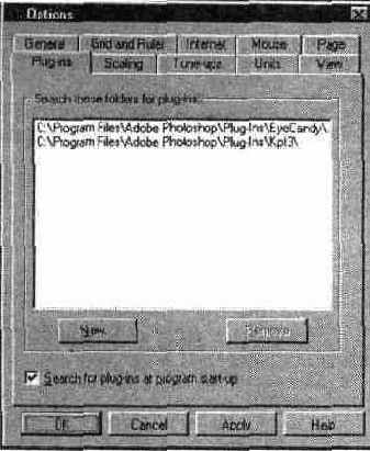 ���������� ���� Options ������� Plugins