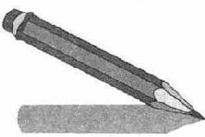 Построение контура карандаша и тени