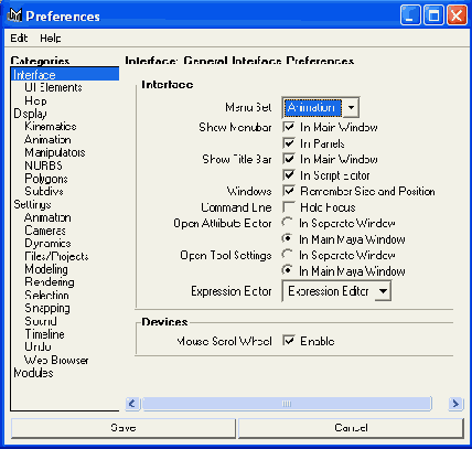 ��� ������� ���� ������� Attribute Editor � ��������� ����