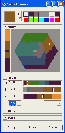 ���� ������� Color Chooser