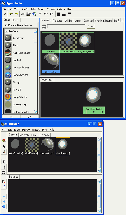 ���� ��������� ������������ ������ � ����� ������� Hypershade � Multilister