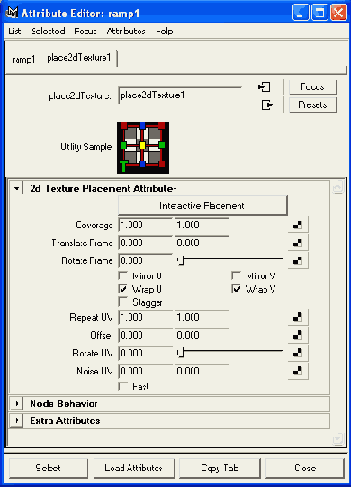 ���� ���������� �������� �� ��������� � ���� ������� Attribute Editor