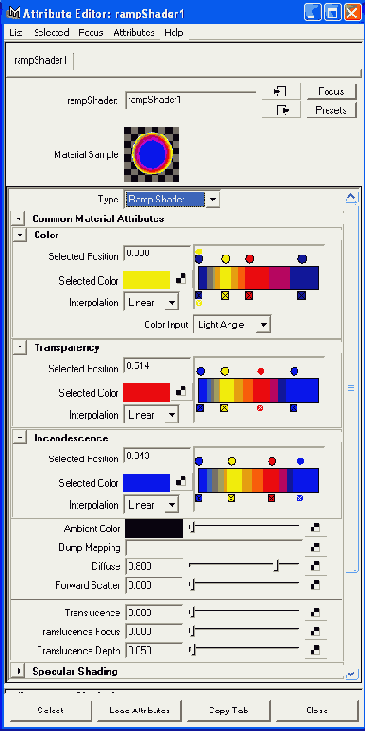 ���� ������� Attribute Editor