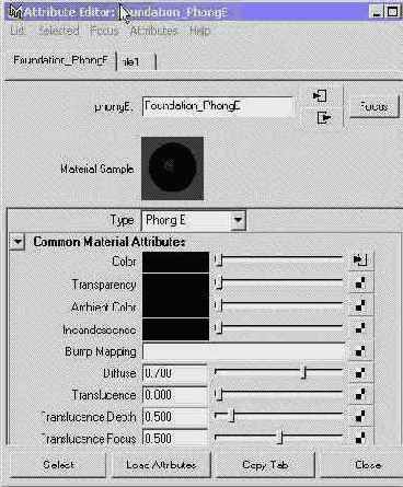 ���� ���������� �������� � ���� ������� Attribute Editor