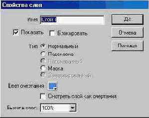 Диалоговое окно Layer Properties