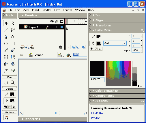 ��������� ��������� ���� flash MX
