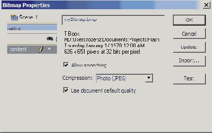 Диалоговое окно Bitmap Properties