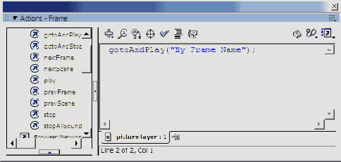 Использование окна Actions