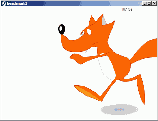 В течение 30 кадров большая лиса бежит справа налево