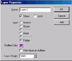���� Layer Properties � Flash MX