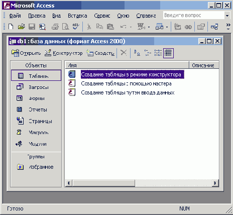 ���� ������ Access