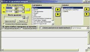 Отчет «Отчет по удаленным»