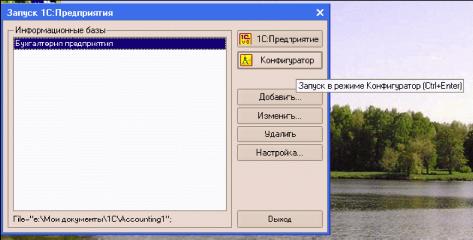 Глава 3. Настройка информационной базы к работе
