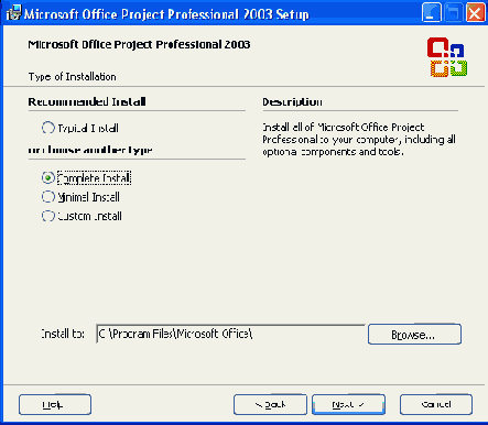 Выбор типа установки