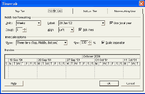 Окно Timescale (Шкала времени)