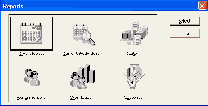 Окно Reports (Отчеты)