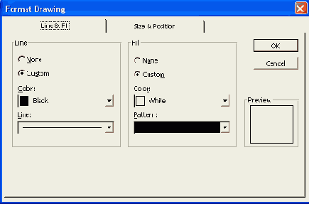 Вкладка Line & Fill (Линия и заливка)