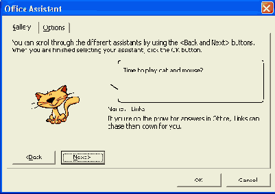 Окно Office Assistant