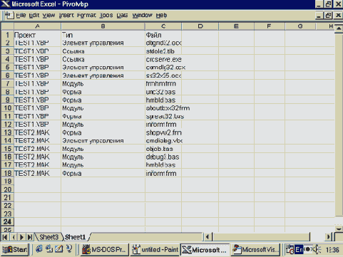 ���������� ���������� � ������� Excel 97 � VBA