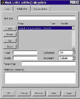 Создание окна параметров