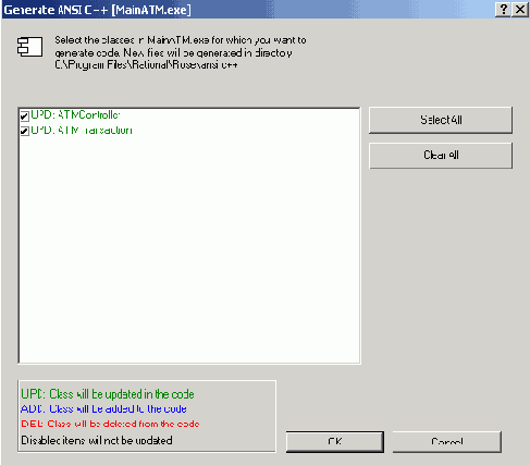 Выбор класса или компонента и генерация для него программного кода