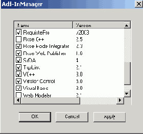 Назначение операций главного меню Add-Ins, Window и Help
