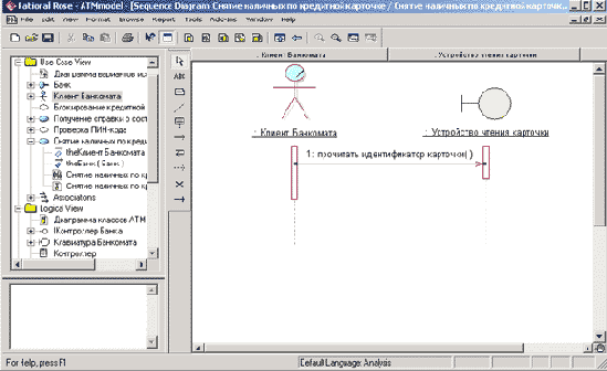 Добавление сообщения на диаграмму последовательности и редактирование его свойств