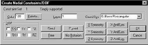 Задание граничных условий
