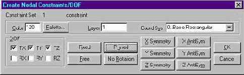 Задание граничных условий