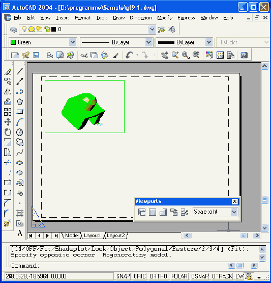 Создание видовых экранов в листе