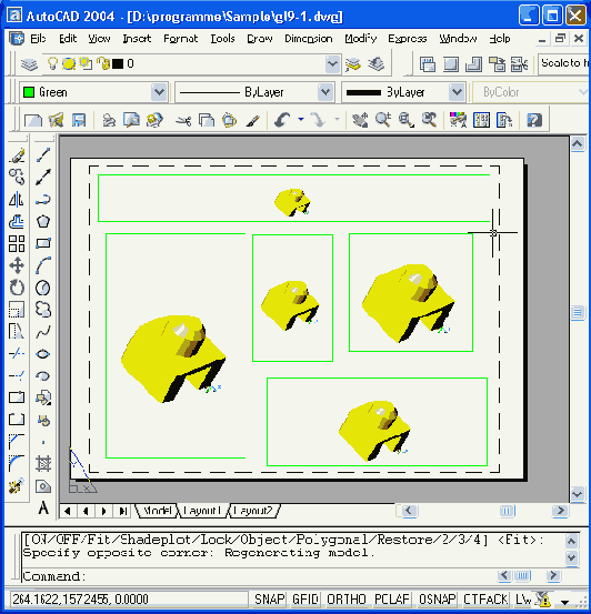 Создание видовых экранов в листе