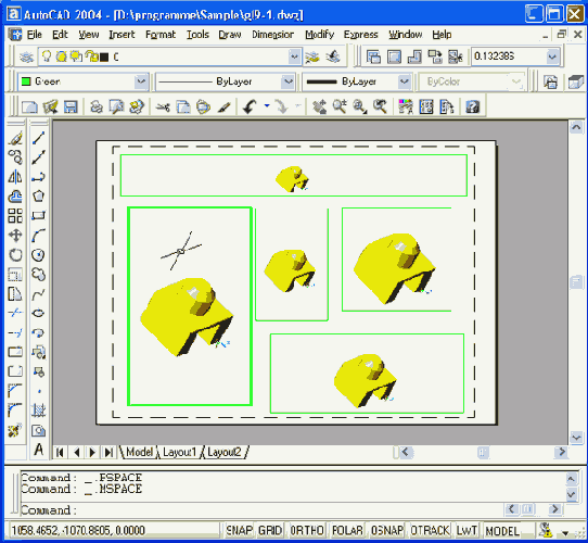 Создание видовых экранов в листе