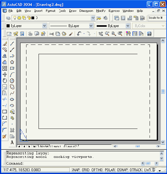 Переключение между пространствами модели и листа