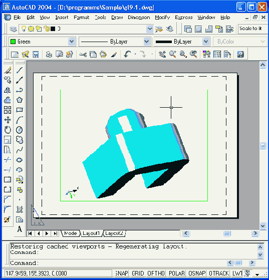 Переключение между пространствами модели и листа