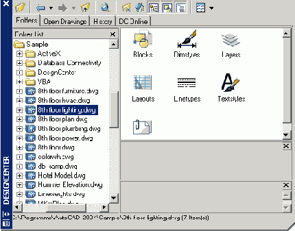 ����� ���������� AutoCAD DesignCenter